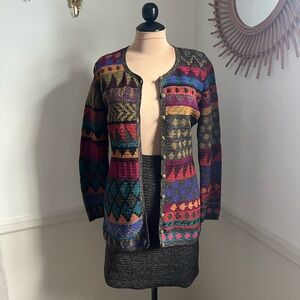 Peruvian Connection‎ Pima Cotton Colorful Cardigan + Skirt Set